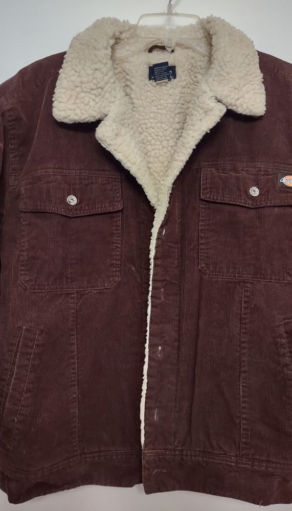 Men's Dickies Brown Corduroy Sherpa Trucker Jacket size XL